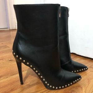 Studded high heels boots - ankle